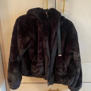 Plush black Faux Fur Jacket